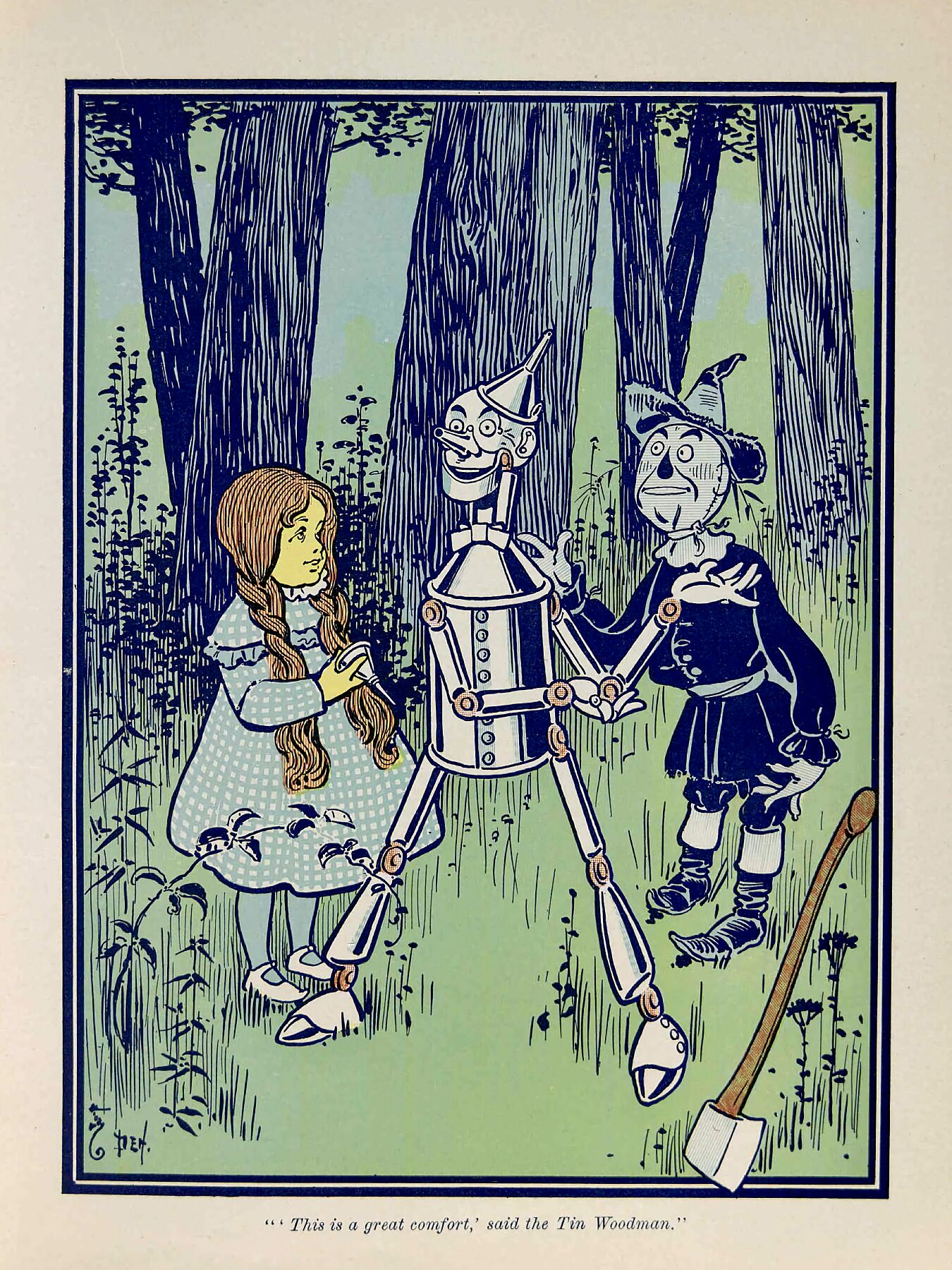 This is a Great Comfort, said the Tin Woodman by W. W. Denslow for the Wonderful Wizard of Oz - 1900