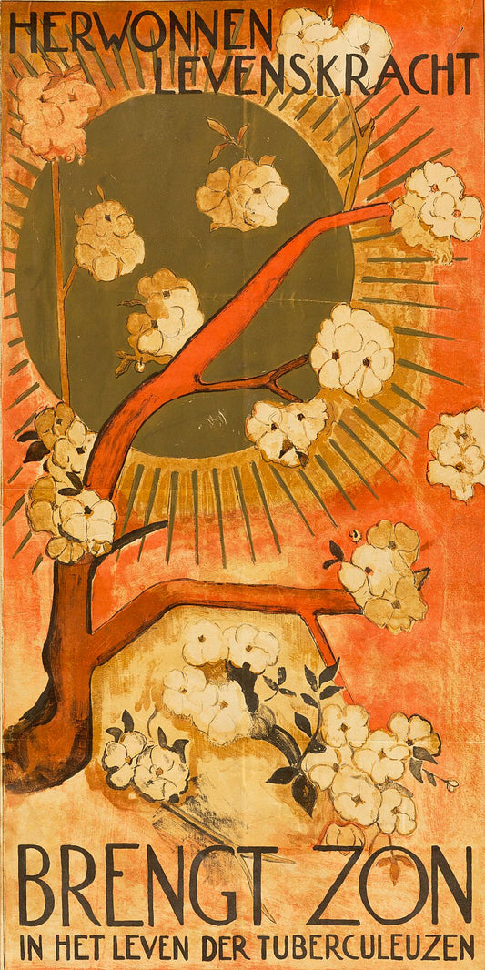Sun Shining on Blossom Representing Help Given to Tuberculous Patients of the Herwonnen Levenskracht Sanatorium by M. Wiegman - 1920s