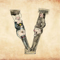 Letter V Print from Joseph Apoux's Erotic Alphabet - 1880