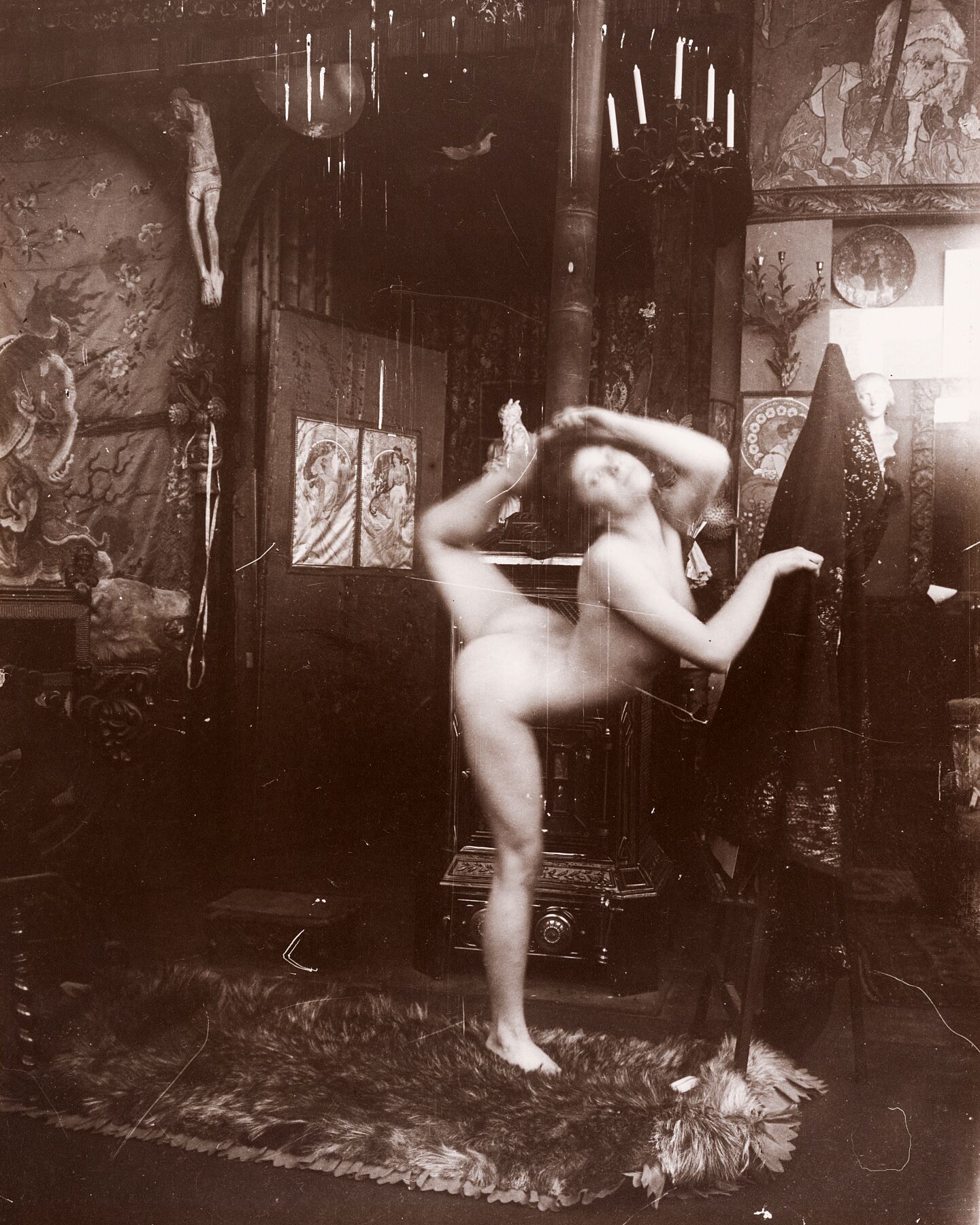 Nude Female Model as Ballerina, Paris by Alphonse Maria Mucha - 1901
