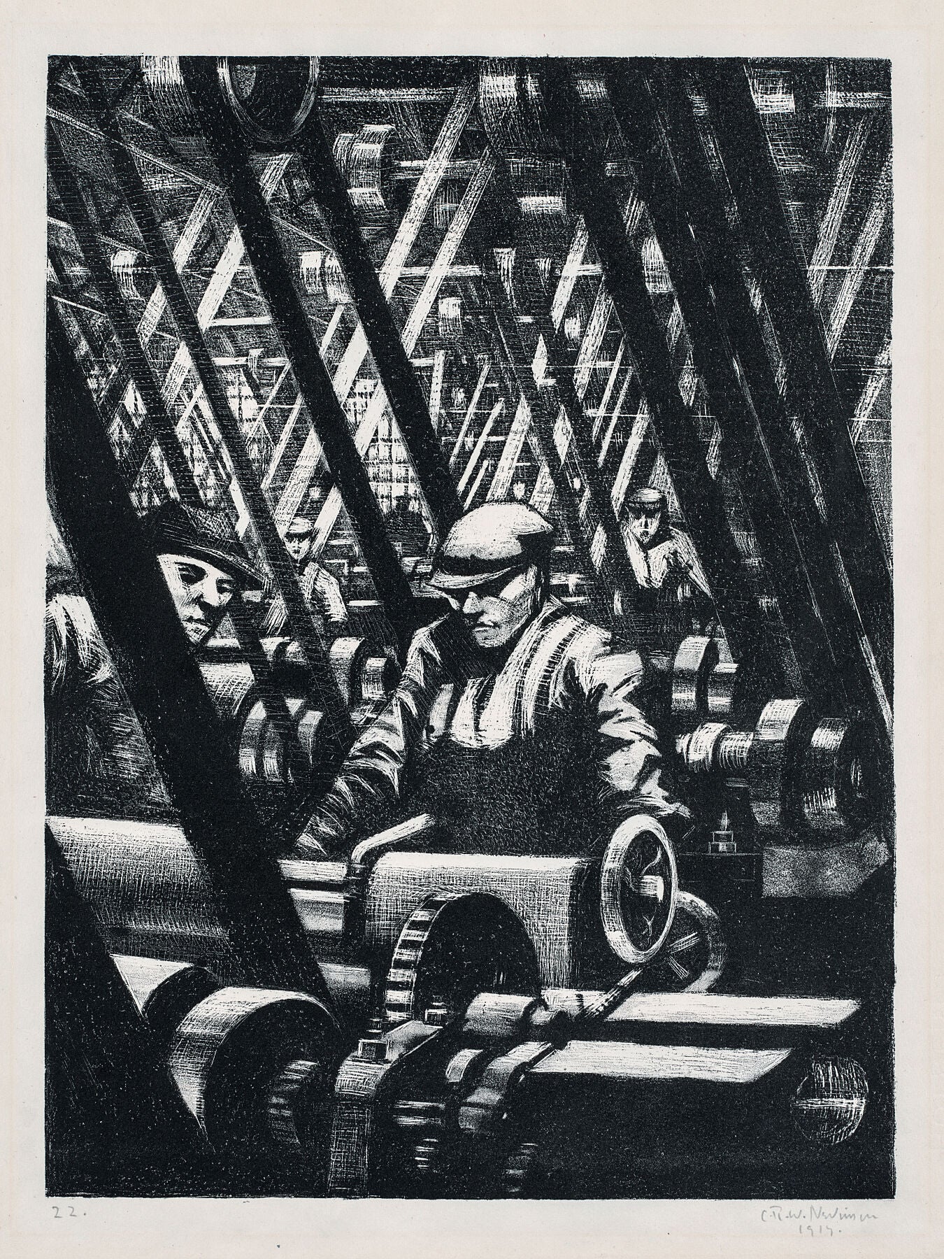 Building Aircraft- Making the Engine 1917 Christopher Nevinson (British, 1889-1946)