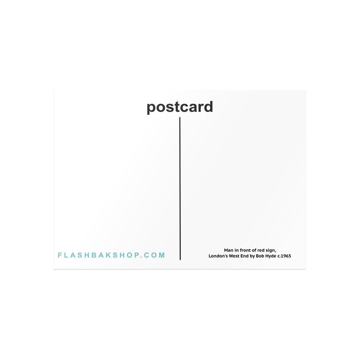 Man in front of red sign, London's West End by Bob Hyde c.1965 - Postcard