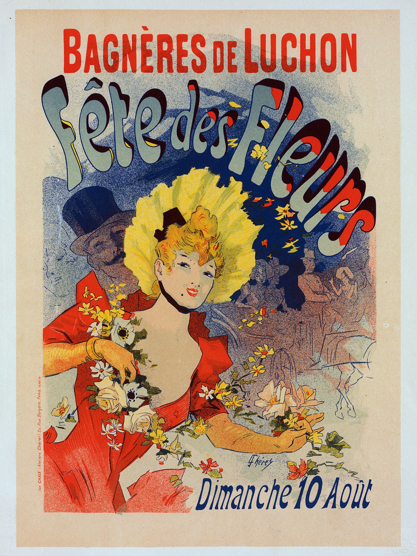 Chéret, Jules (1836-1932) : poster Fête des Fleurs de Bagnères-de-Luchon - 1898