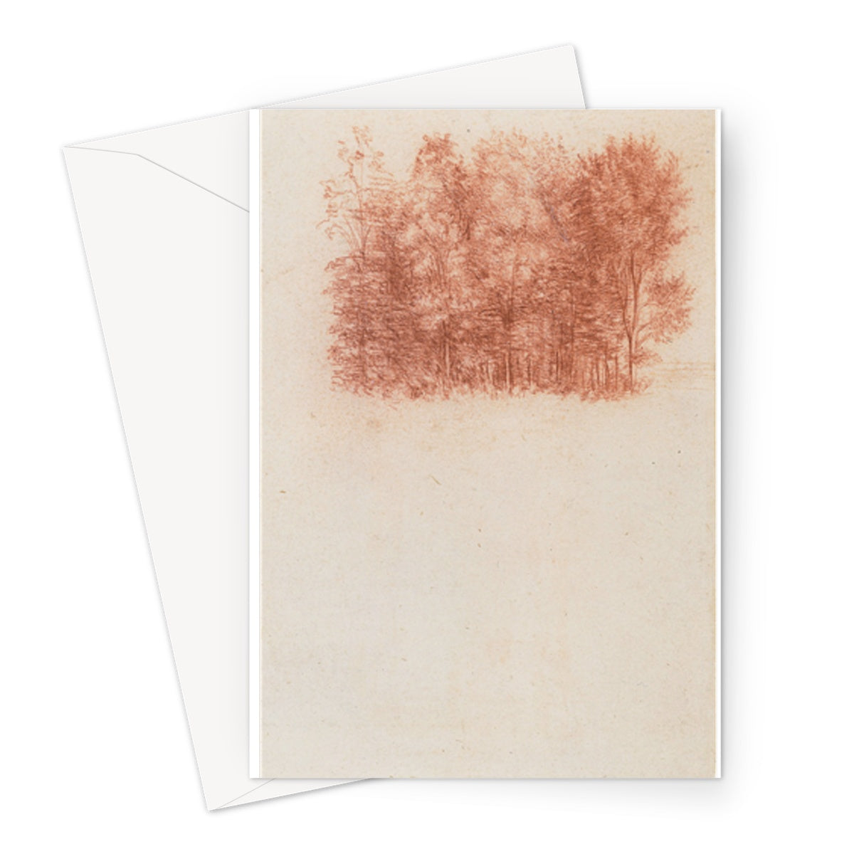 Un dessin d'un peuplement d'arbres par Léonard de Vinci, vers 1500 - Carte de vœux