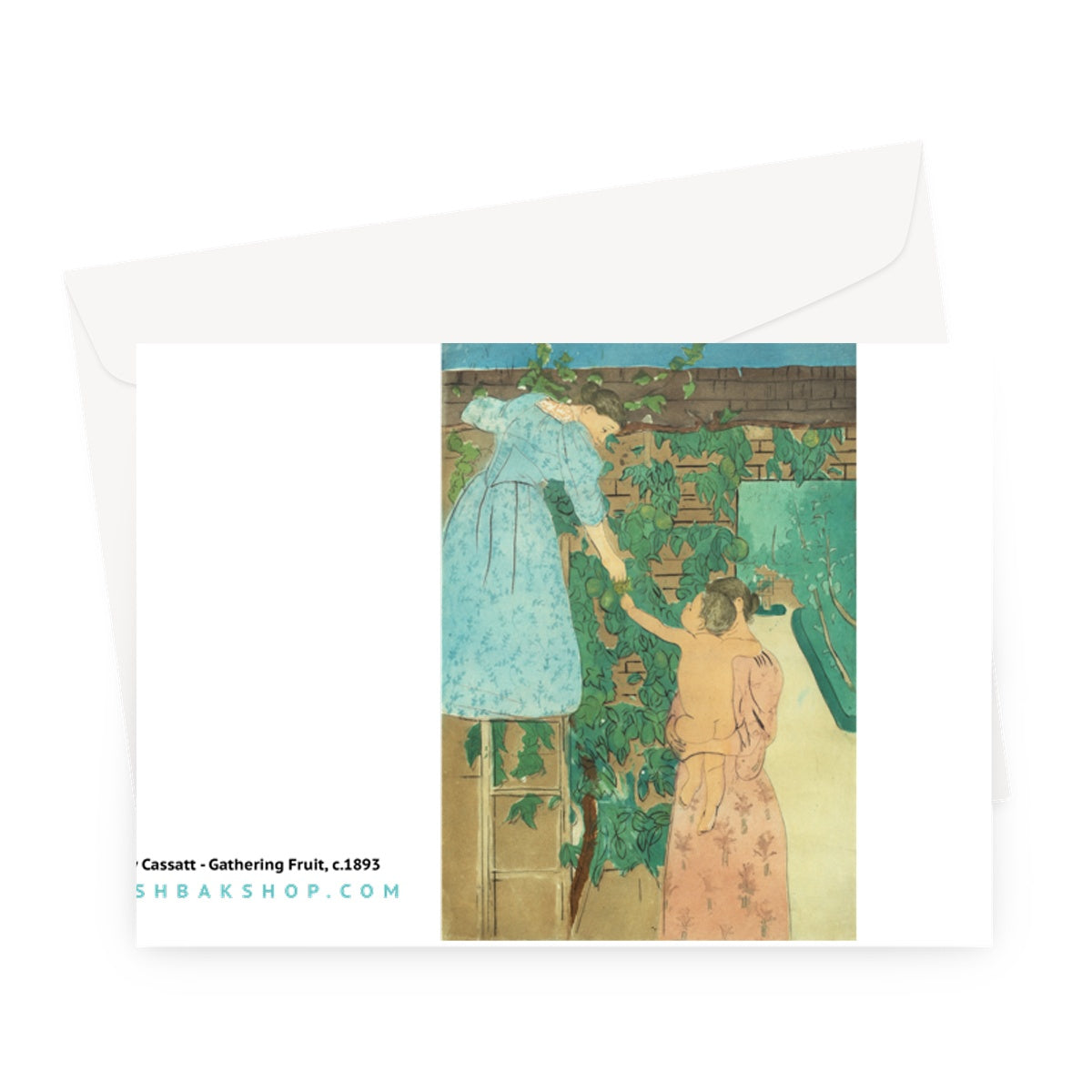 Gathering Fruit by Mary Cassatt, 1893 - Greeting Card
