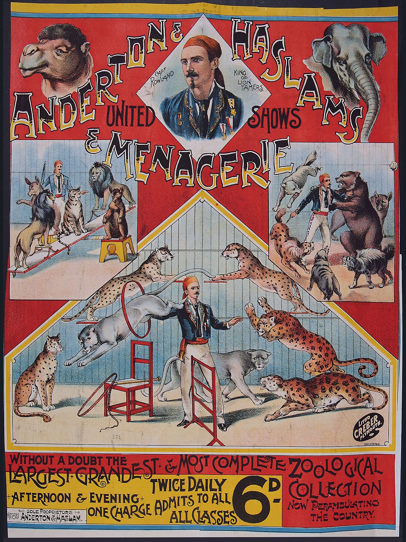 Advertisement for Anderton and Haslams United Shows and Menagerie - 1898