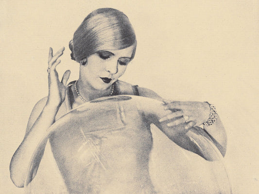 Woman Touching Large Glass Ball by Arthur F. Kales - c.1920