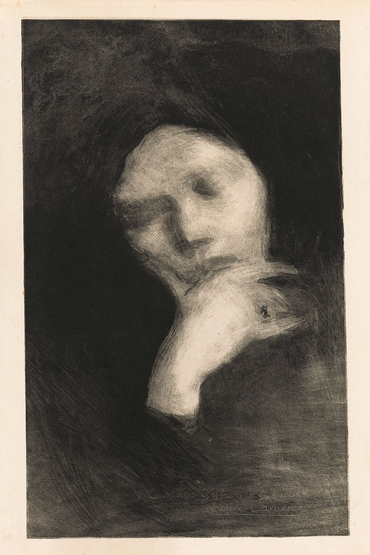 Face of a Meditating Woman by Eugène Carrière - c. 1893-4