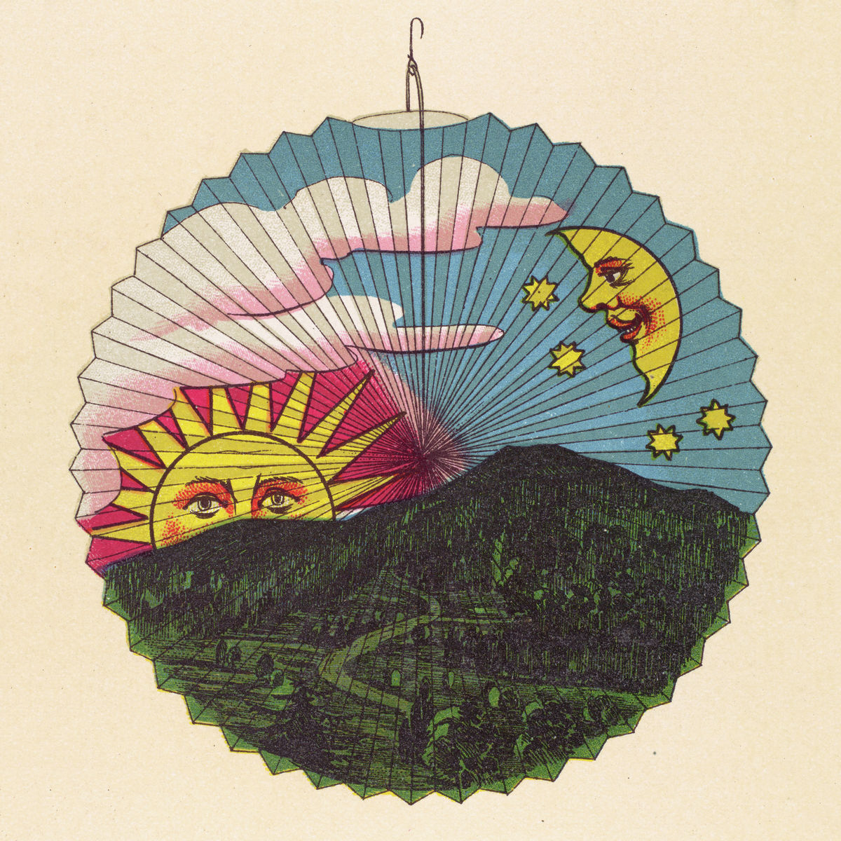 Soleil couchant et croissant de lune - 1880