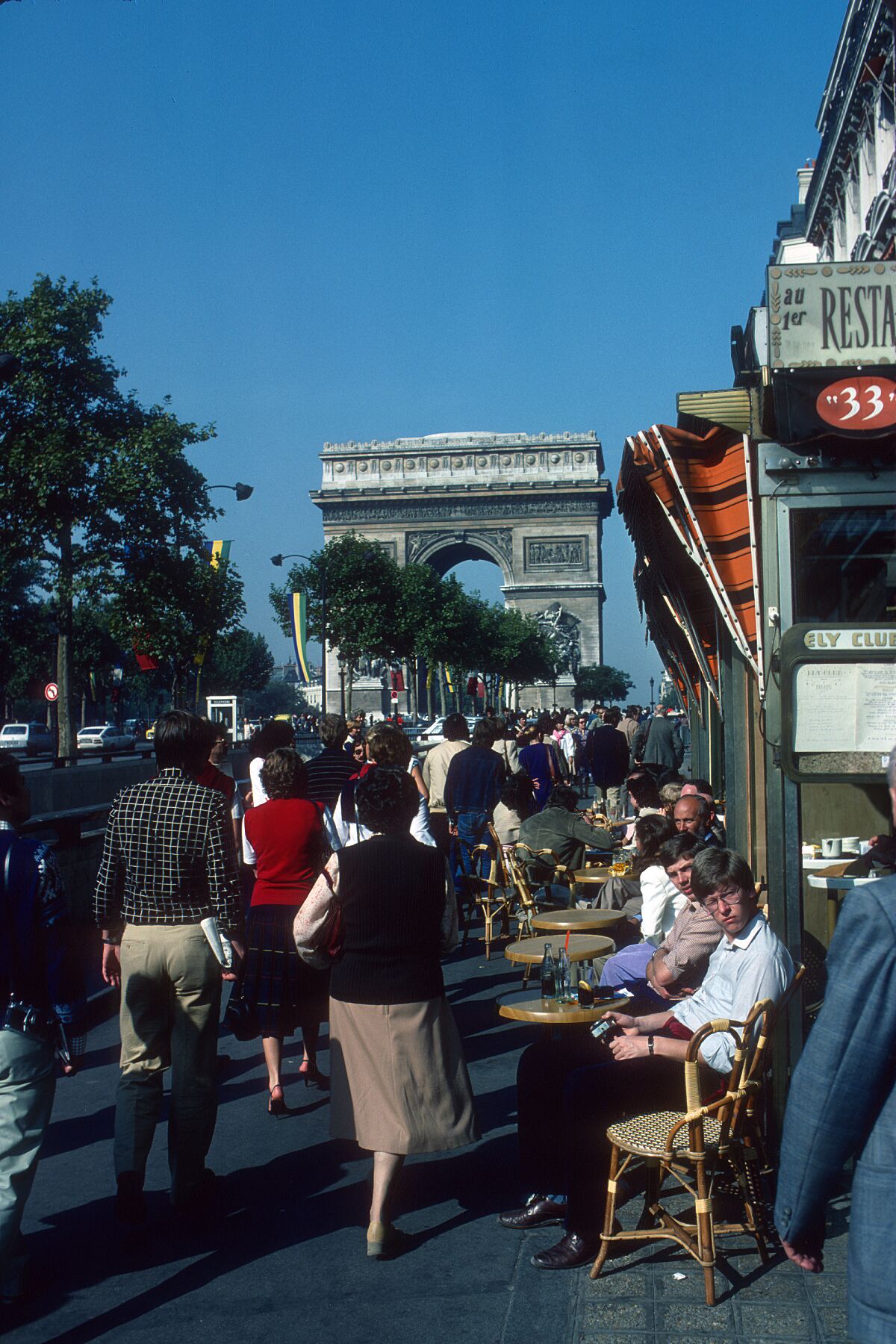 Cafe on Champs Elysees, Paris by Gerry Cranham October - 1980 