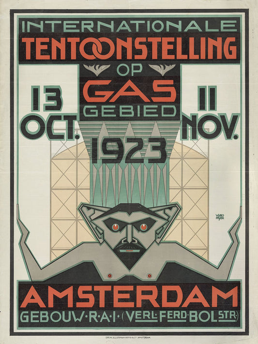  Poster for the International Gas Exhibition in 1923 by Wybo Meijer