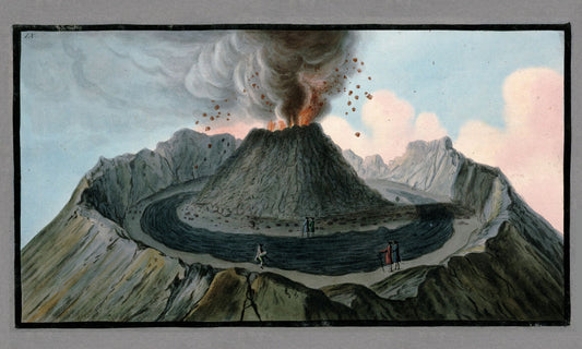 Vista interior del cráter del Monte Vesubio por Sir William Hamilton - 1776