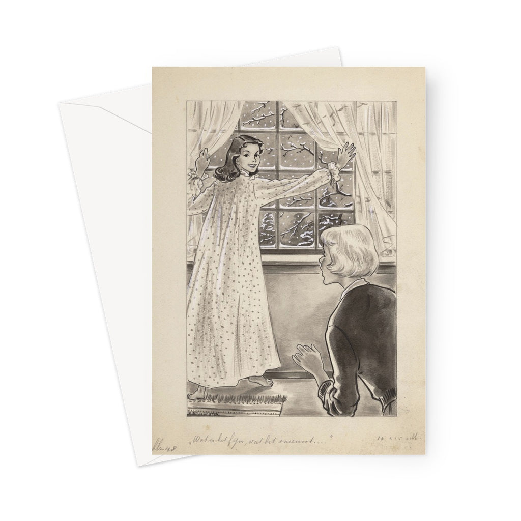 Two girls look at the snow by Miep de Feijter, c. 1953. 