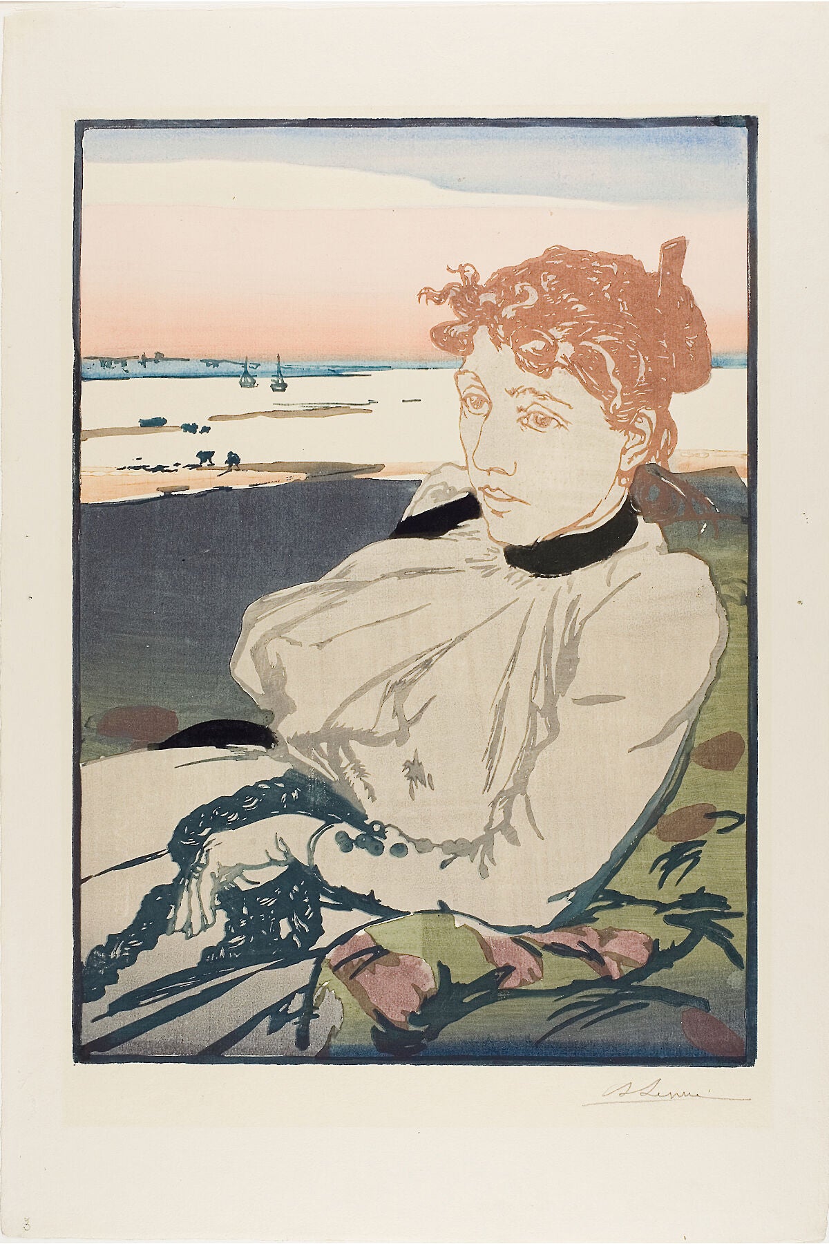 The Convalescent, Madame Lepère Date- 1892 Artist- Louis Auguste Lepère