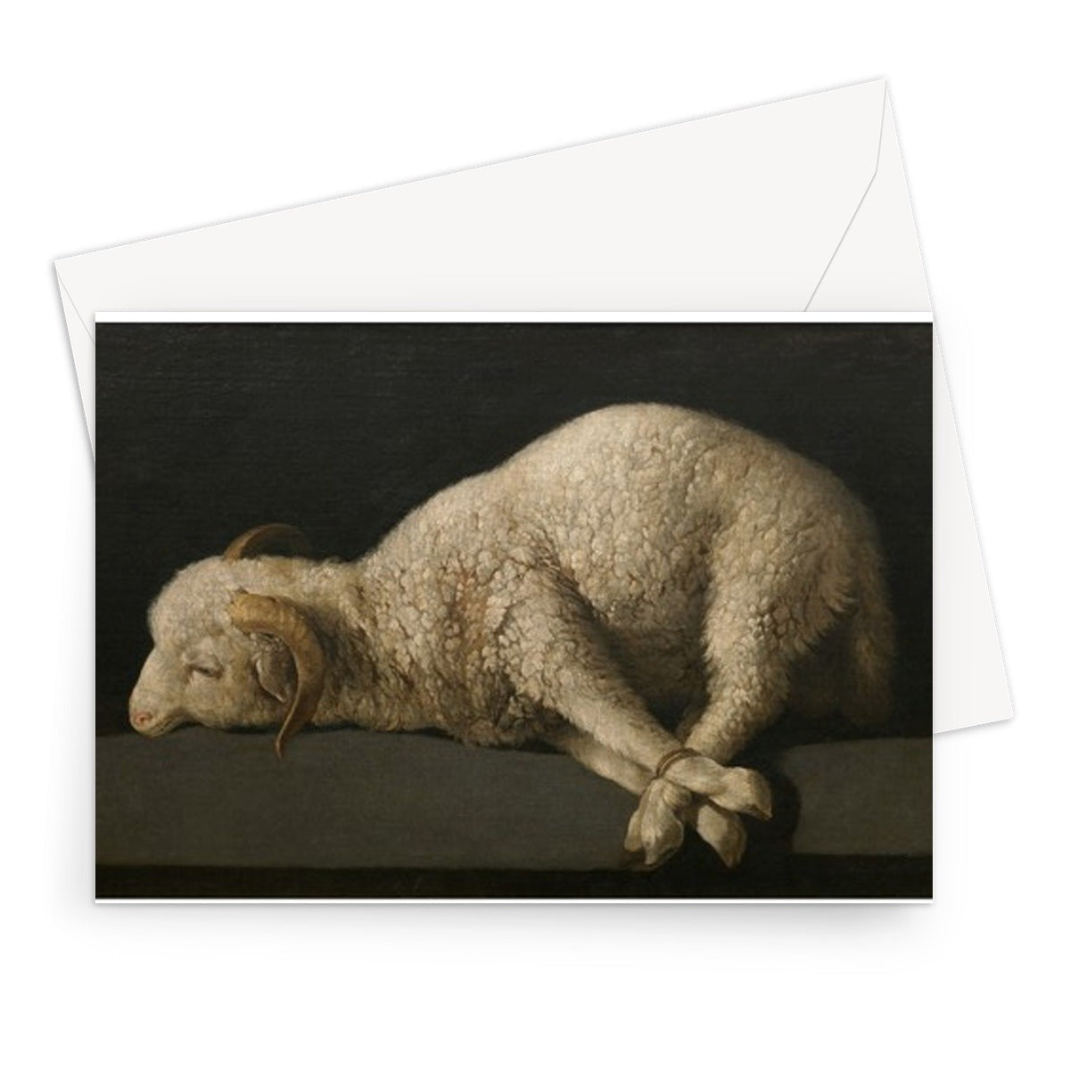 Agnus Dei by Francisco de Zurbarán, c. 1635 - Greeting Card