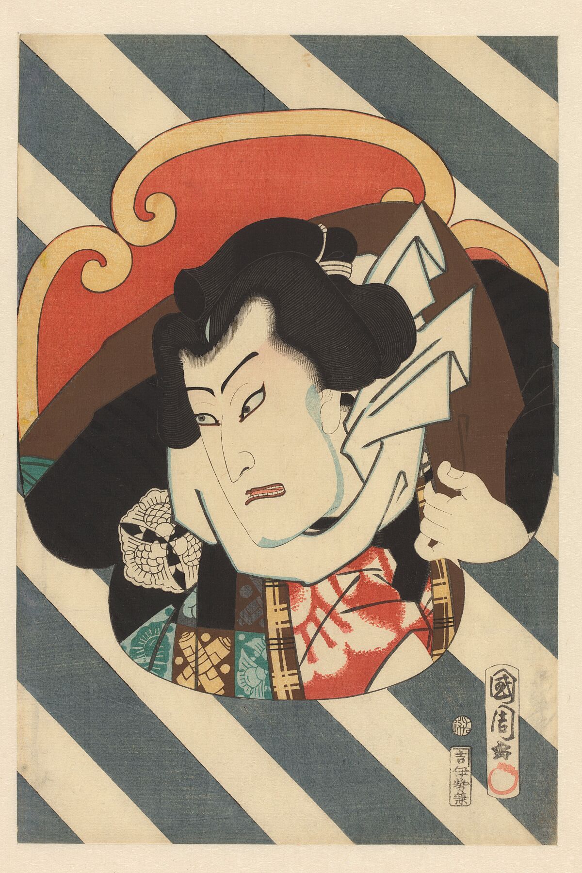 Portrait of Sumo Wrestler Nuregami Chôgorô by Toyohara Kunichika - 1864