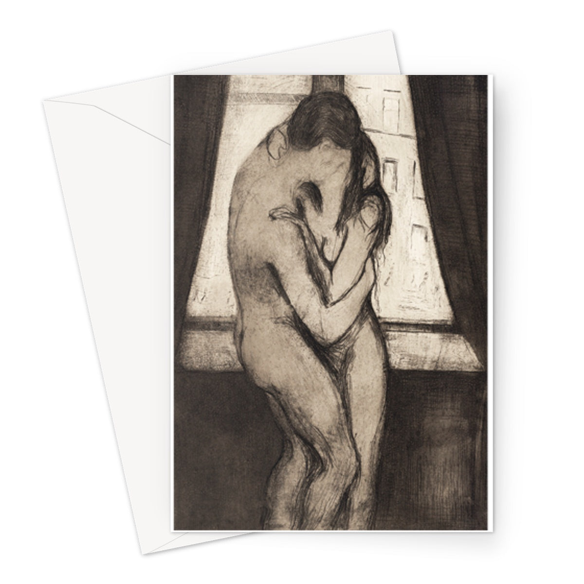 The Kiss by Edvard Munch, 1895 - Greetings Card