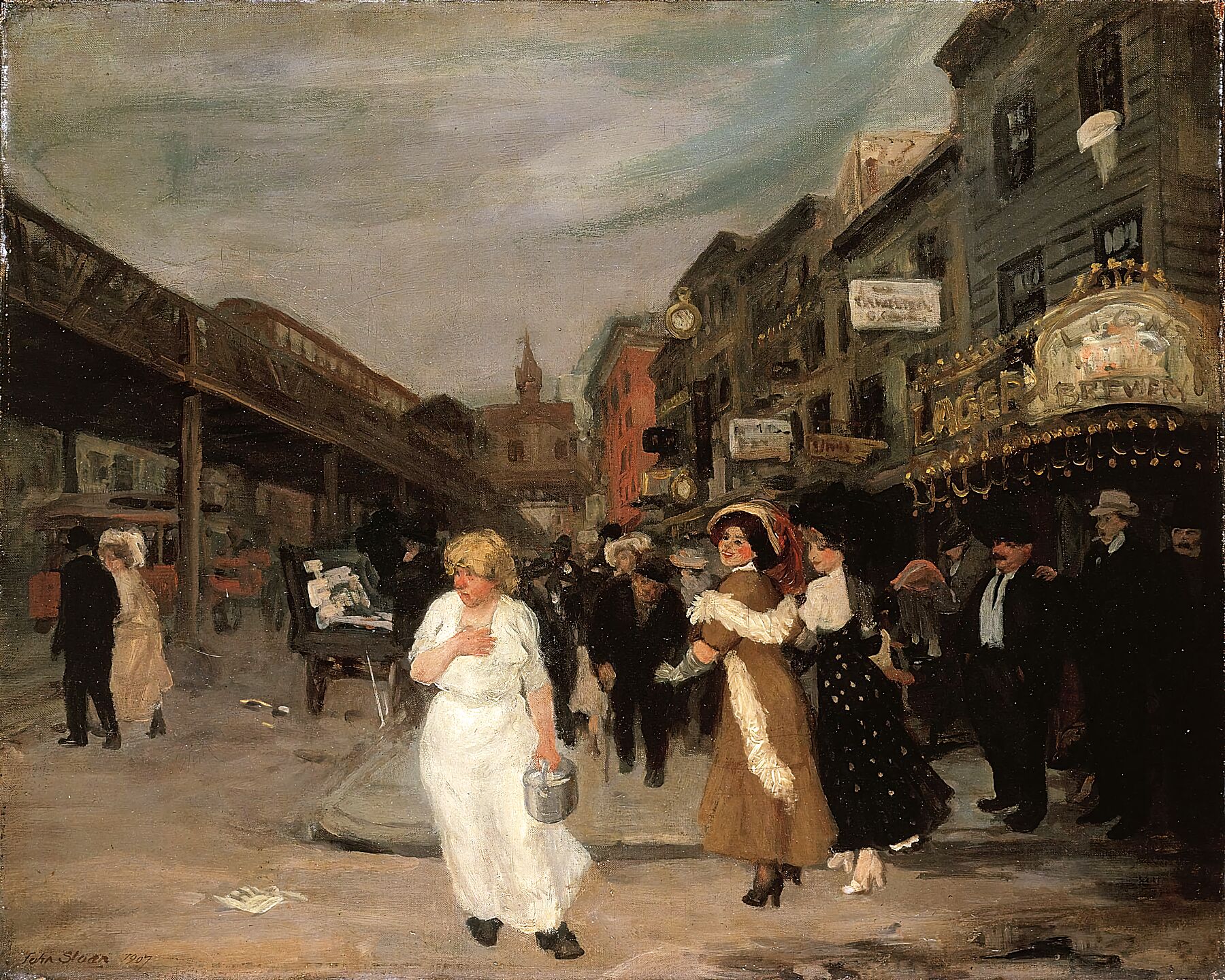 Sixth Avenue and Thirtieth Street, New York City by John Sloan -1907