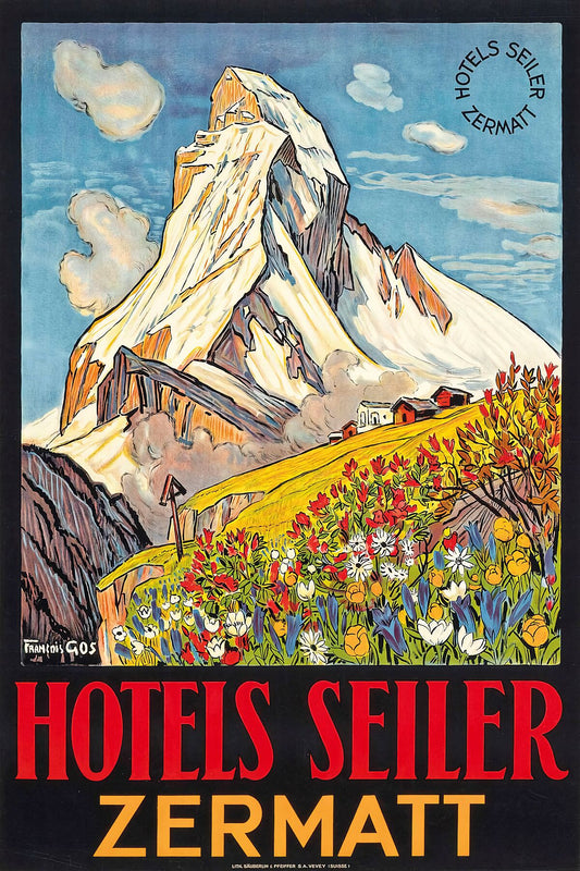 Hotels Seiler, Zermatt by François Gos - c.1930