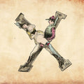 Letter X Print from Joseph Apoux's Erotic Alphabet - 1880