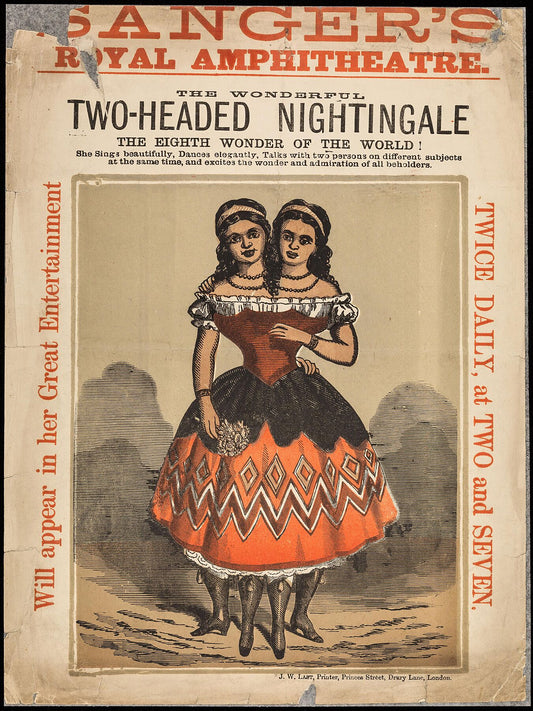 The wonderful two-headed nightingale - the eighth wonder of the world _ Sanger's Royal Amphitheatre. J. W. Last & Co. Date [1877_]_