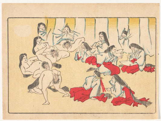 Viewing Vaginas by Kawanabe Kyôsai - c. 1870