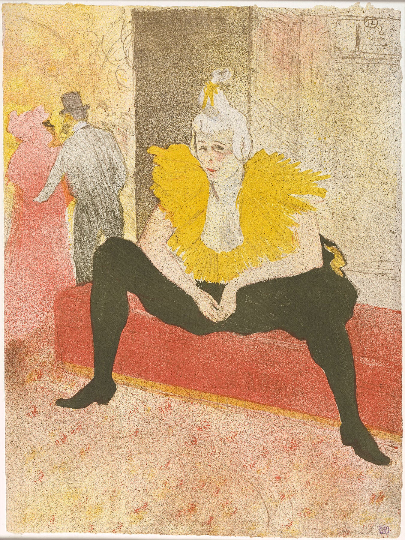 The Seated Clowness (Mademoiselle Cha-u-ka-o) (from the series Elles) , 1896 - Henri de Toulouse-Lautrec.
