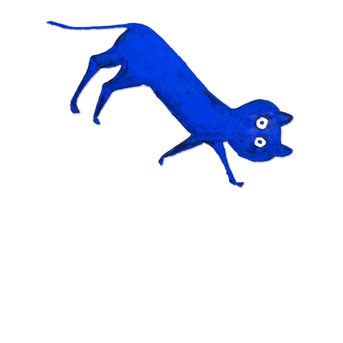 Blue Cat by Bill Traylor - Tattoo Temporary Tattoo