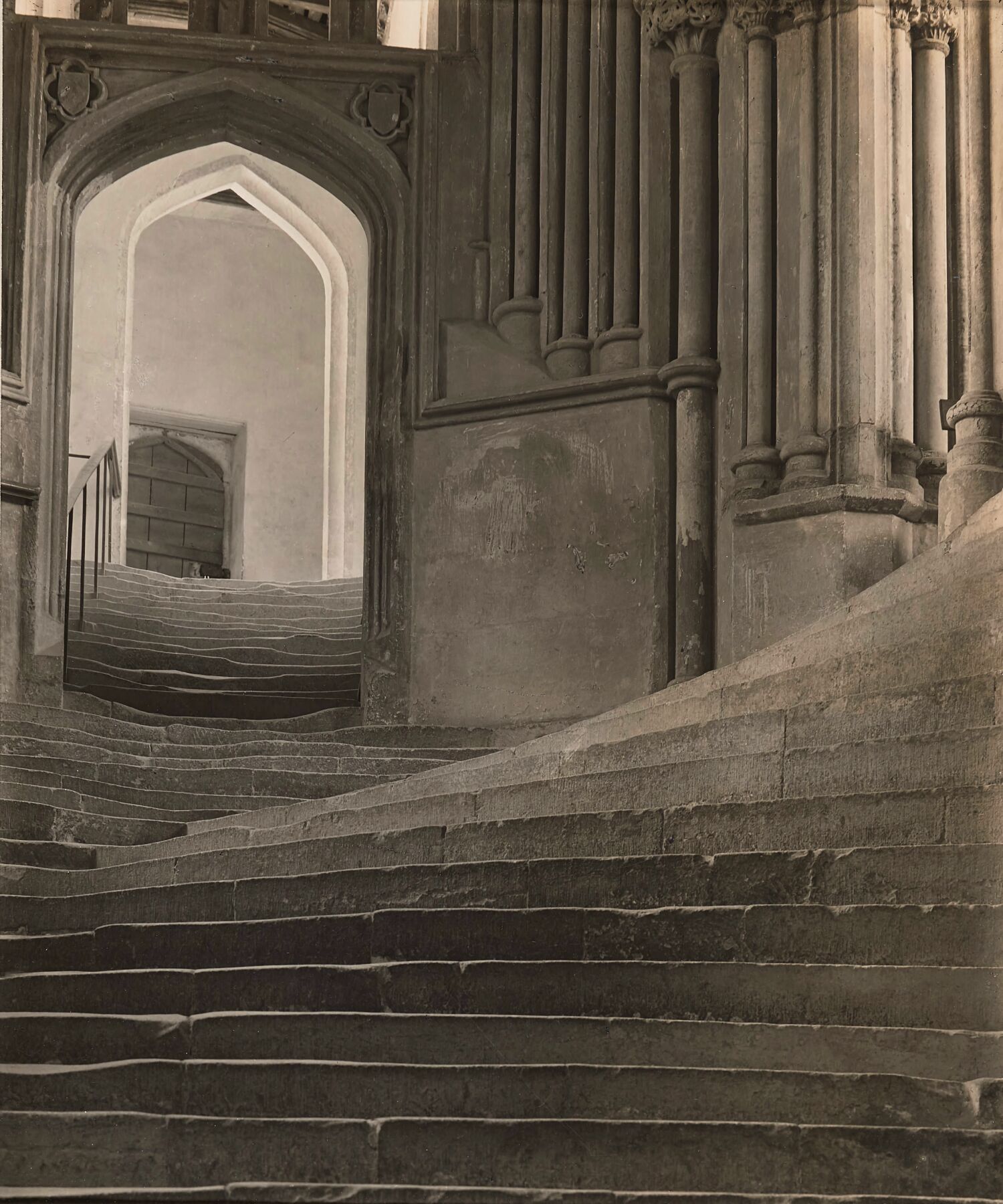 A Sea of Steps at Wells Cathedral, Stairs to Chapter House and Bridge to Vicar's Close by Frederick H. Evans - 1903 