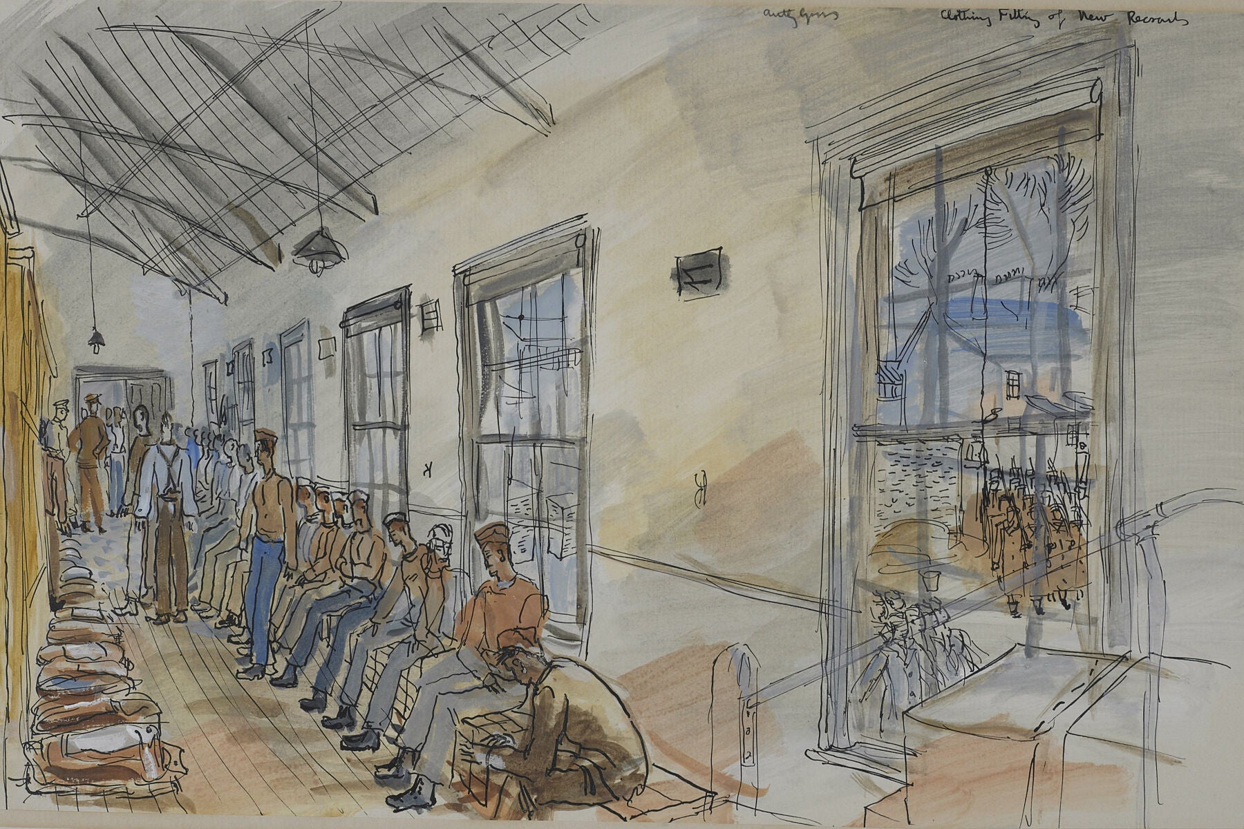 Clothing fitting of new recruits ProductionAnthony Gross; 1940-1941; United Kingdom