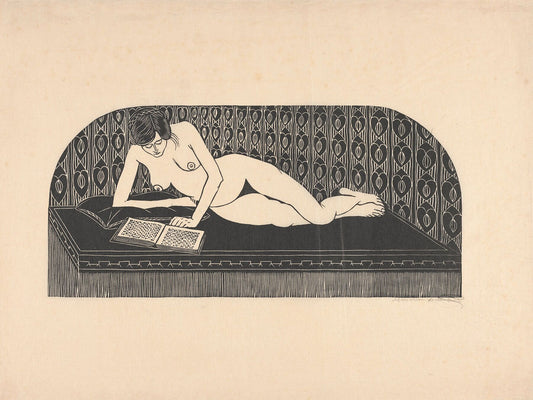 Reading (Reclining Nude, Reading a Book), Samuel Jessurun de Mesquita, 1913