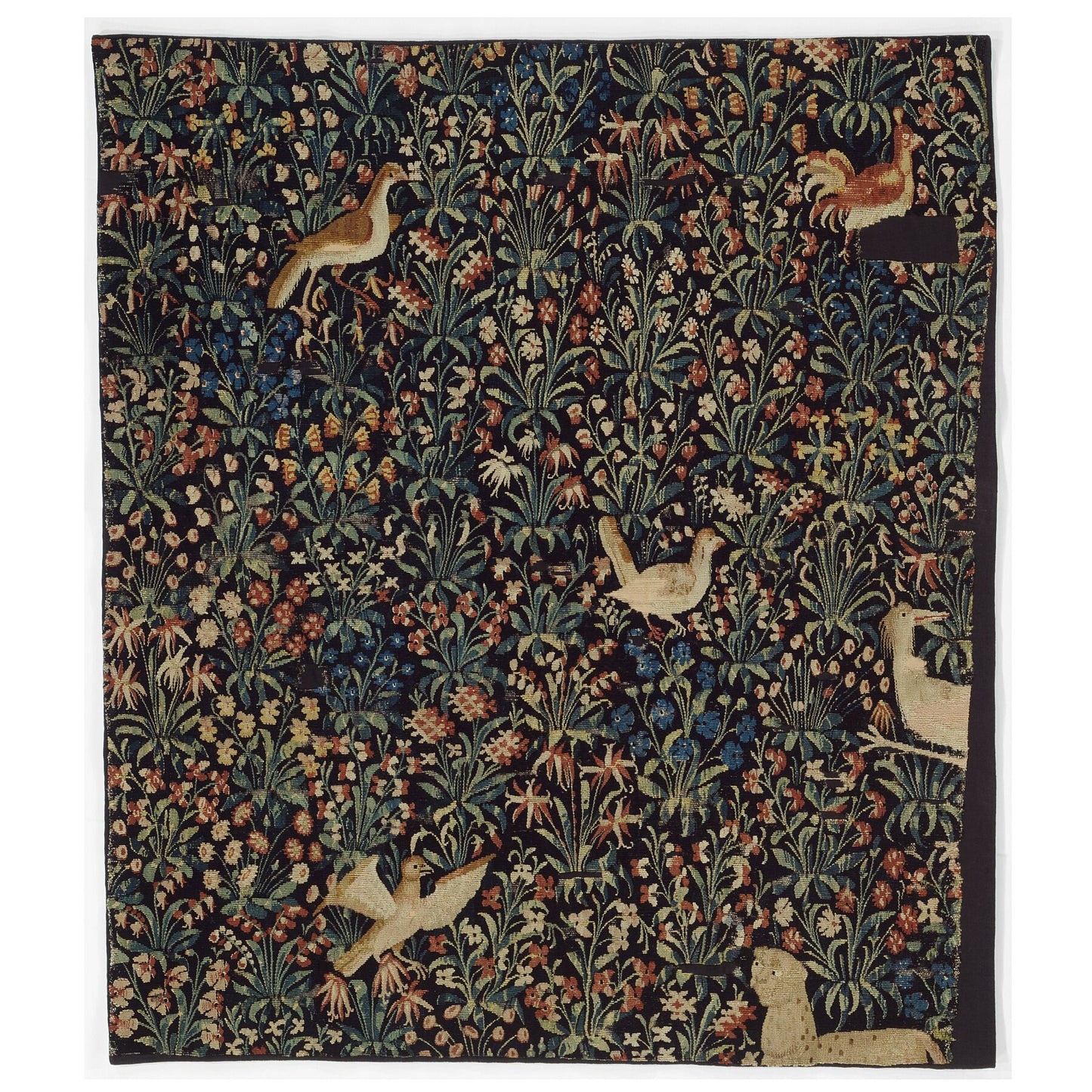 Millefleurs with Animals (Fragment), anonymous, c. 1525 - c. 1550
