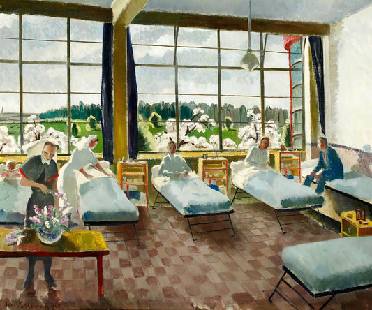 C Ward, 101 British General Hospital, Louvain de Doris Clare Zinkeisen - 1945 
