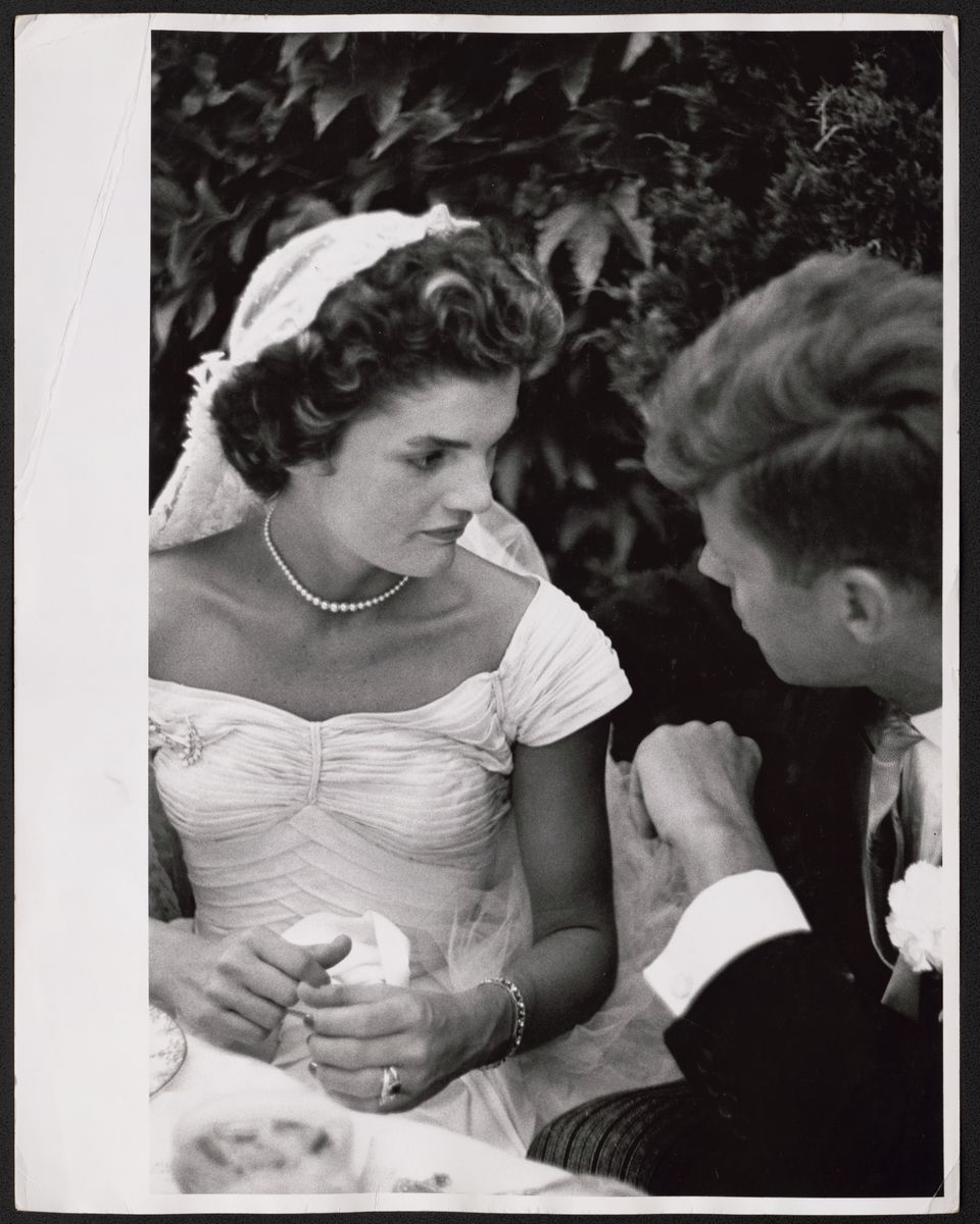 Jacqueline Bouvier Kennedy and John Kennedy's Wedding Reception by Toni Frissell - 1953