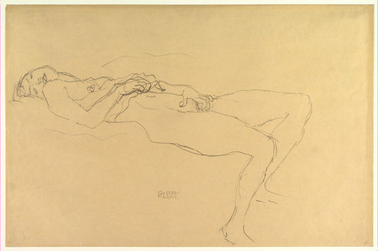 Reclining Nude by Gustav Klimt - c.1912–13