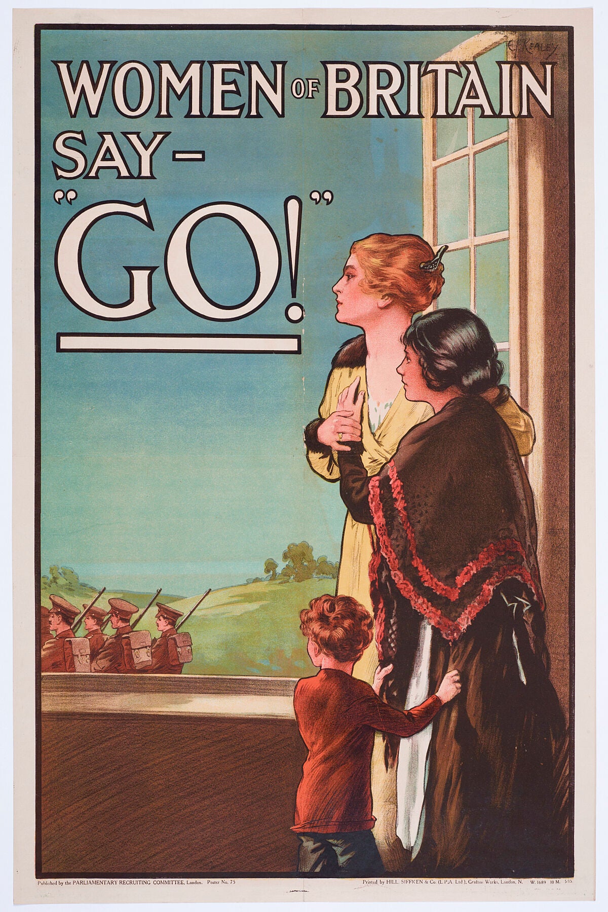 Poster, 'Women of Britain say - Go  Production Parliamentary Recruiting Committee; publisher; May 1915, United Kingdom