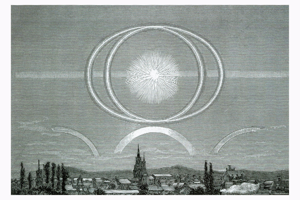 Halo Over Argentan en Francia - 1888