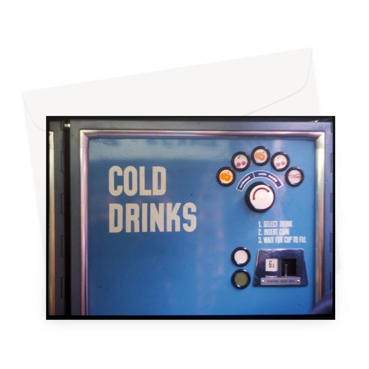 Cold Drinks Machine London by Bob Hyde, 1960s - Greeting Card