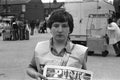 Boy Selling The Pink football paper in Manchester by Iain SP Reid - c. 1976.