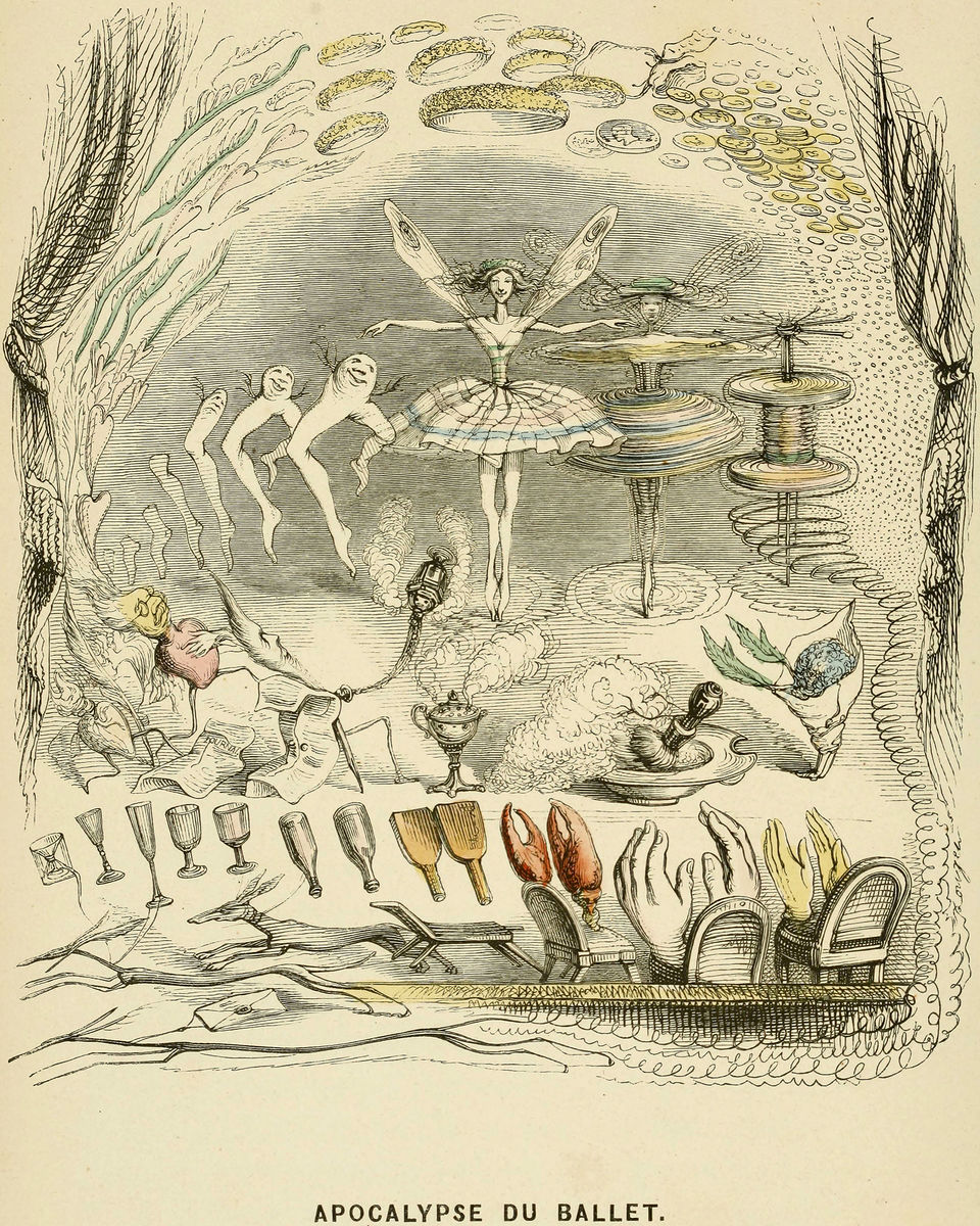 JJ Grandville , Apocalypse du Ballet , Ilustración de 'Un Autre Monde', 1844 
