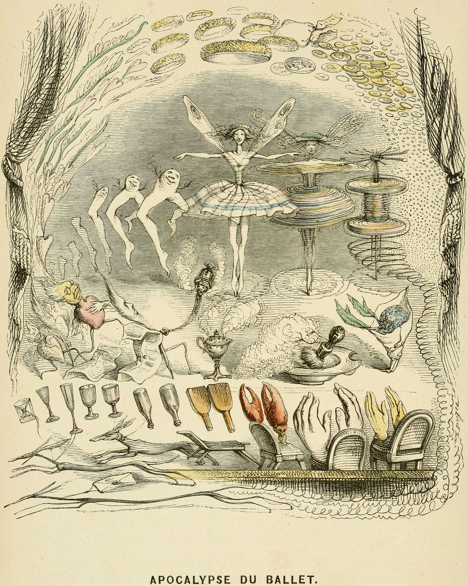J.J. Grandville , Apocalypse du Ballet  , Illustration from 'Un Autre Monde', 1844