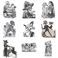 Calaveras by José Guadalupe Posada, c. 1880- 9 Magnets 