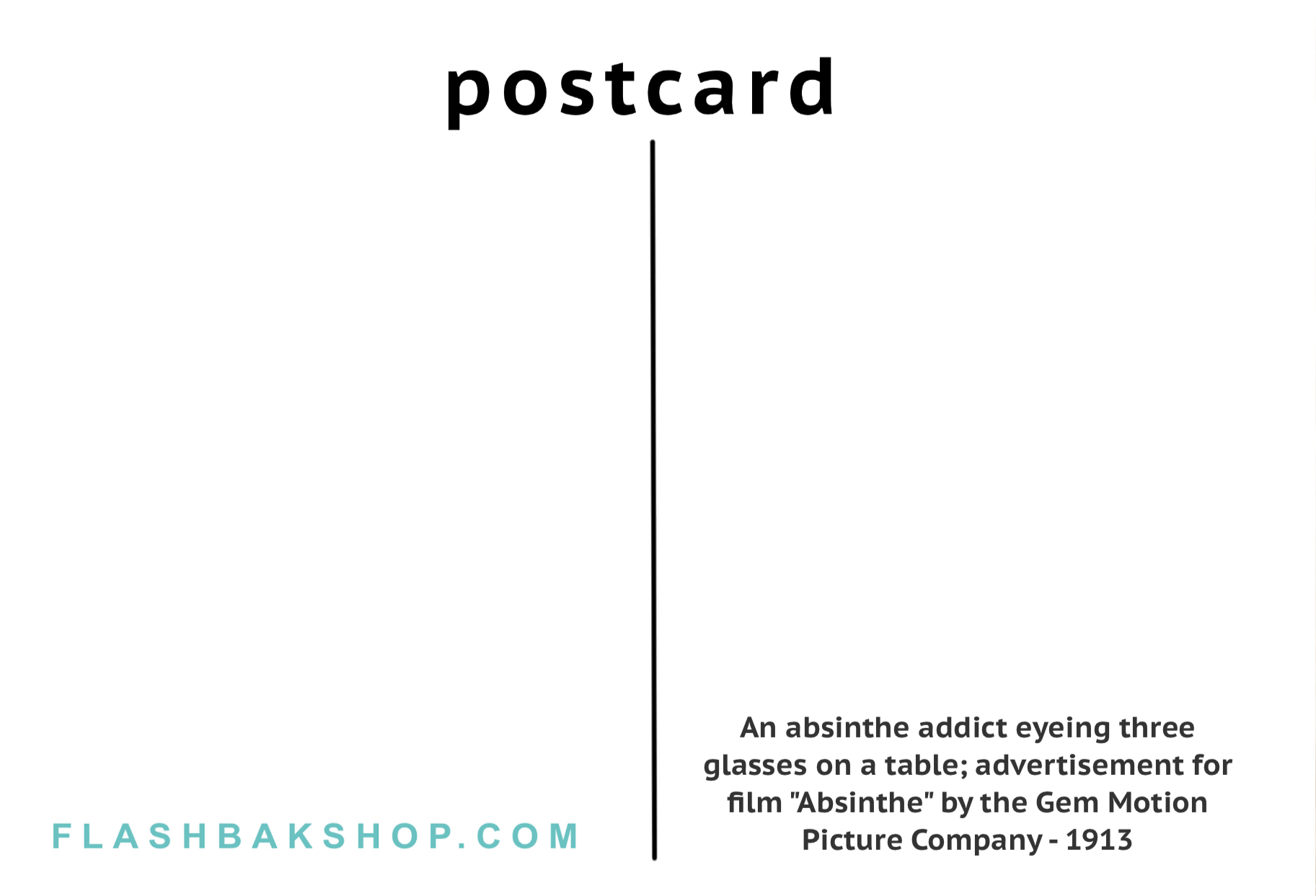 Absinthe by the Gem Motion Picture Company,1913 - Postcard