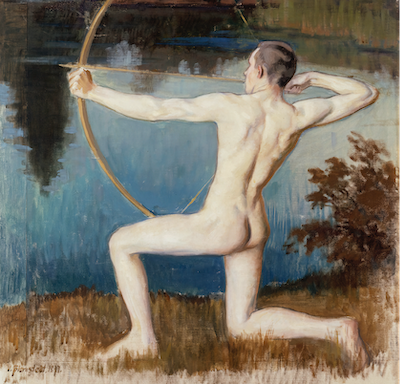 Archer by Väinö Alfred Blomstedt, 1897 - Square Greeting Card