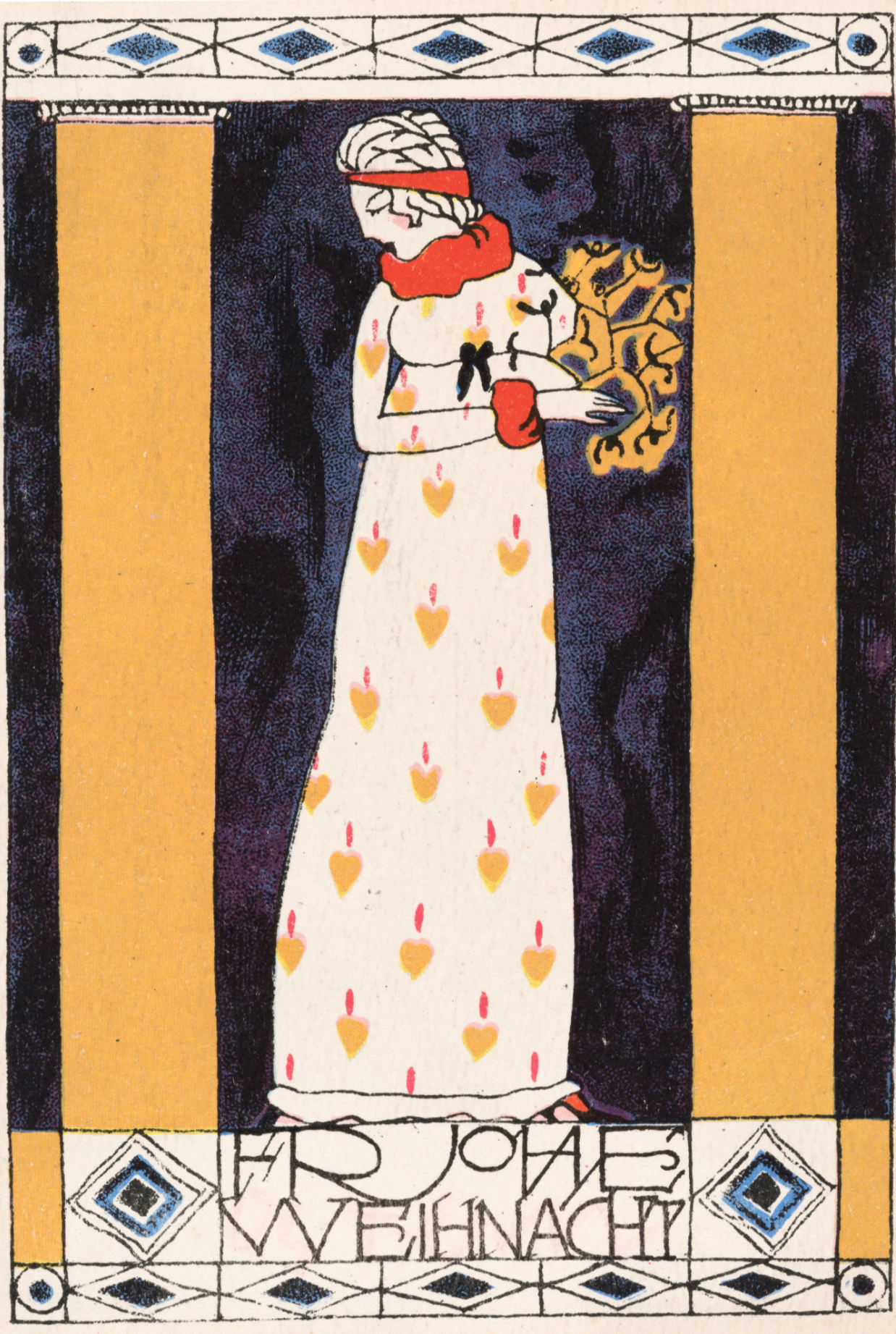 Wiener Werkstätte Nr. Carte de Noël 887 par Arnold Nechansky, 1912 - Carte postale
