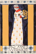 Wiener Werkstätte Nr. 887 Tarjeta de Navidad de Arnold Nechansky, 1912 - Postal