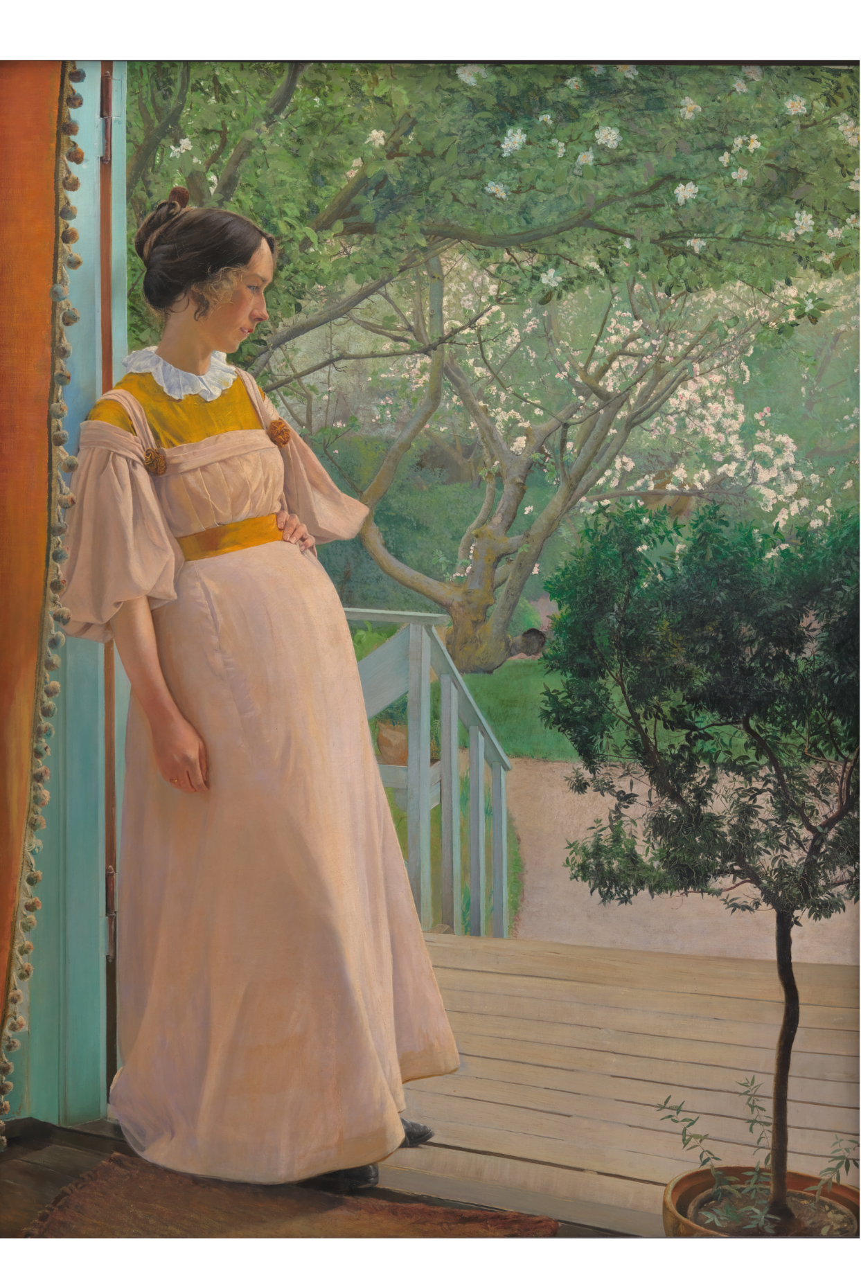Aux portes-fenêtres. La femme de l'artiste par LA RIng, 1897 - Carte postale
