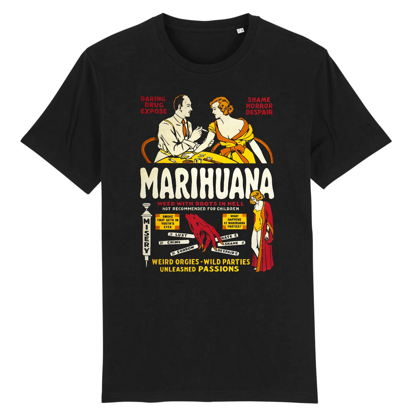 Marihuana, Weed With Roots In Hell Roadshow Attractions, 1935 - Organic Cotton T-Shirt