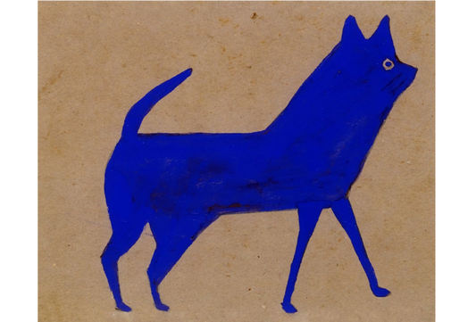 Blue Dog by Bill Traylor, c.1941 - Postcard