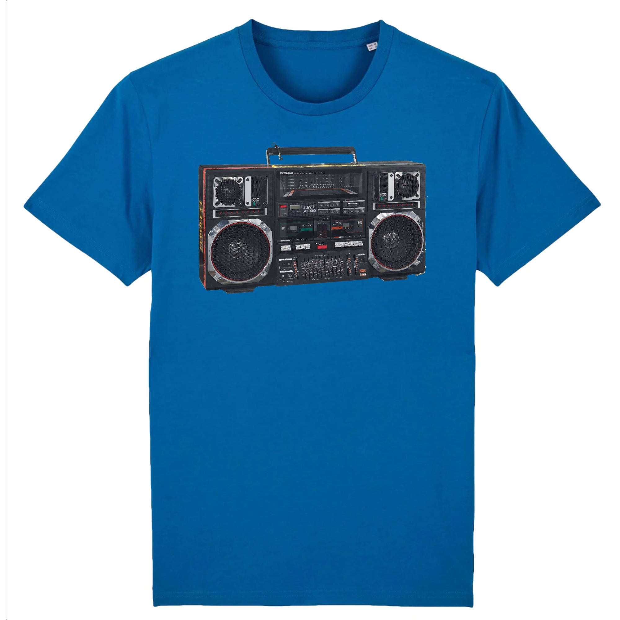 A Promax Super Jumbo Boombox Used by Radio Raheem in the Spike Lee's Do the Right Thing, 1989 - Organic Cotton T-Shirt